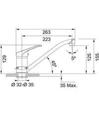 Miscelatore Rubinetto Lavello Pressione Avena Cucina Canna Lunga Lavabo 52991         