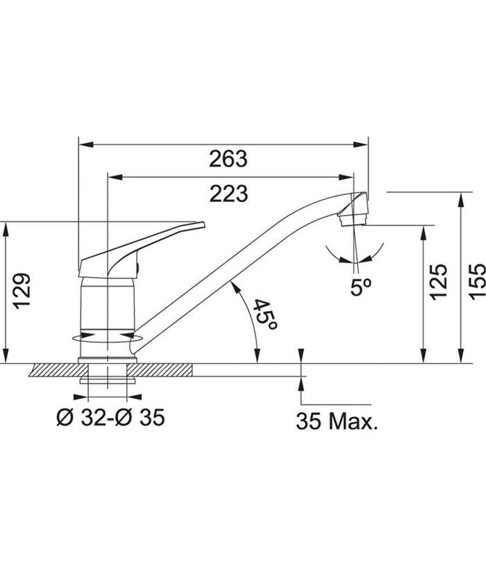 Miscelatore Rubinetto Lavello Pressione Avena Cucina Canna Lunga Lavabo 52991         
