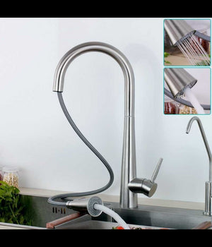 Miscelatore Rubinetto Monocomando Lavello Cucina Con Doccetta A Canna Alta 52692         