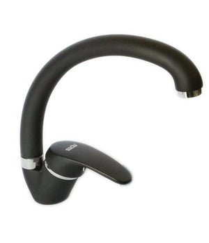 Miscelatore Rubinetto Monocomando Per Lavello Cucina Canna Curva Nero 52938         