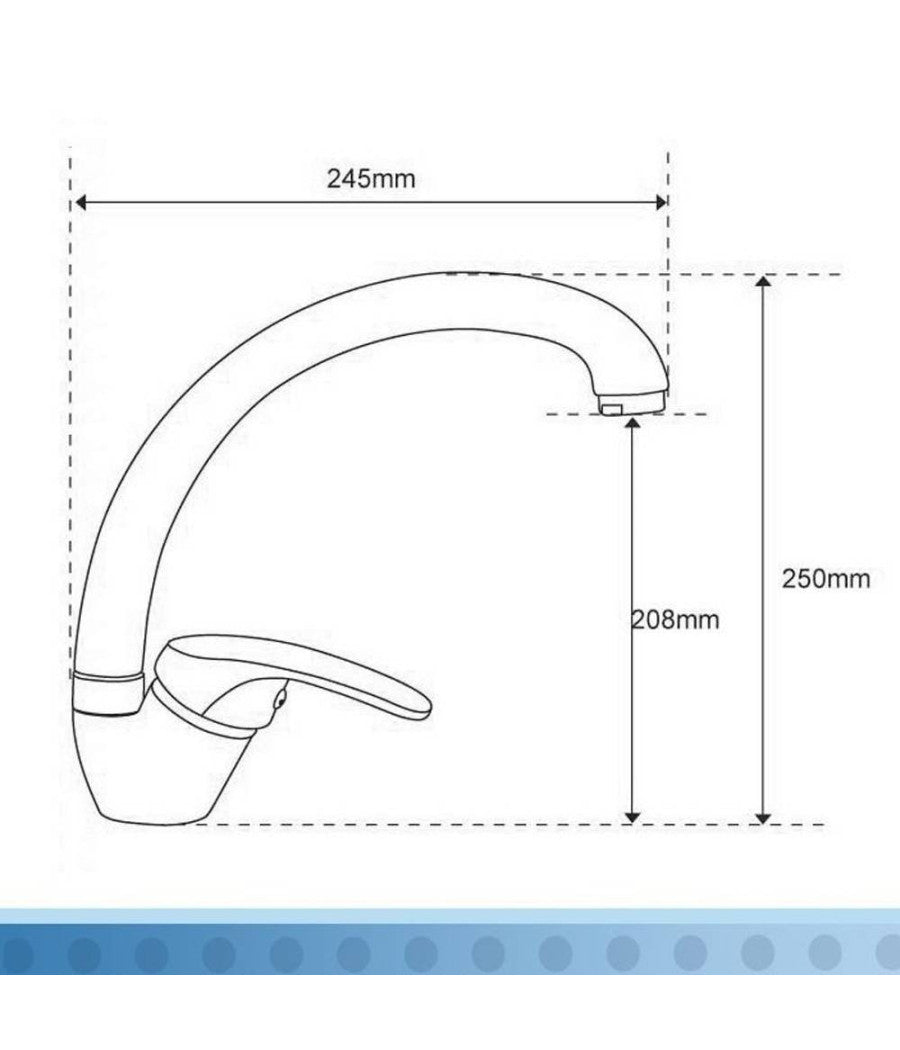 Miscelatore Rubinetto Monocomando Per Lavello Cucina Canna Curva Avena 63001         