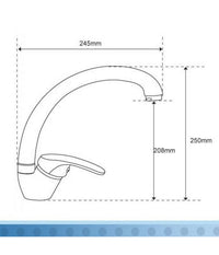 Miscelatore Rubinetto Monocomando Per Lavello Cucina Canna Curva Avena 63001         