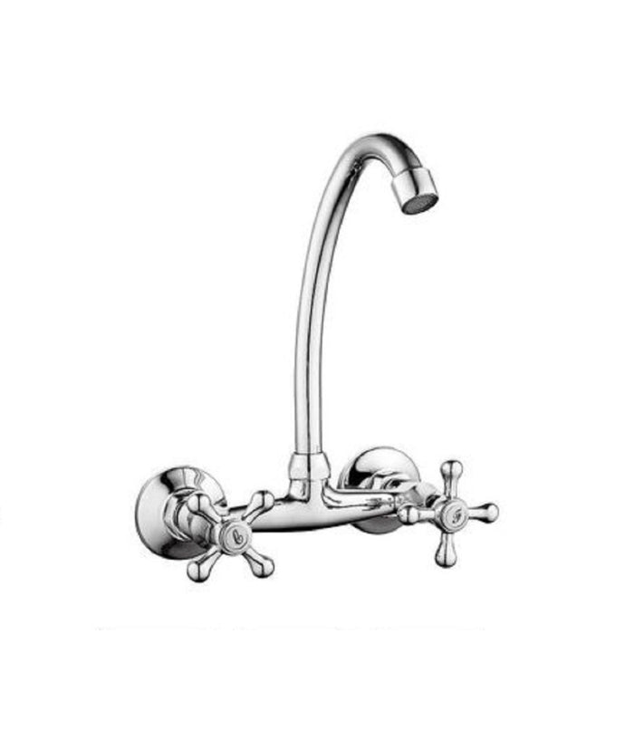Miscelatore Rubinetto Parete Manopole A Croce Cucina Lavello Ottone Roma 69407         