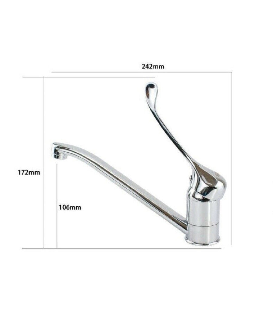 Miscelatore Rubinetto Per Cucina Lavandino Lavello Ottone Cromato Clinica 69206         