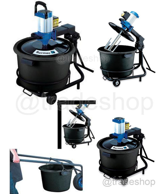 Miscelatore Rurmec S-mix 50 Mescolatore A Terra Per Colle E Malte Con Secchio         
