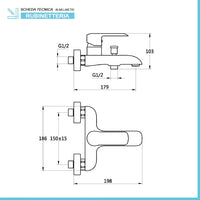 Miscelatore vasca con doccino e duplex serie Dalila