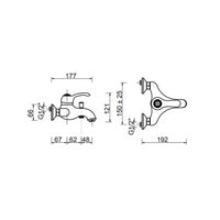 Miscelatore vasca da bagno con doccia Bologna