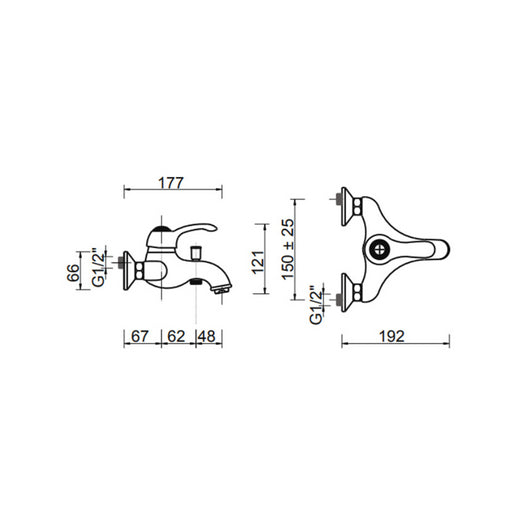 Miscelatore vasca da bagno ottone antico con doccia Bologna