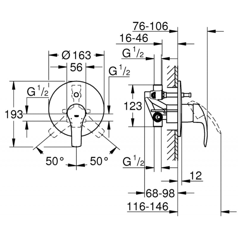 Miscelatore vasca docciaÊ monocomando con deviatore-Grohe