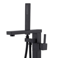 Miscelatore vasca freestanding a pavimento nero opaco quadrato