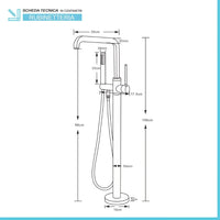 Miscelatore vasca freestanding a pavimento nero opaco tondo