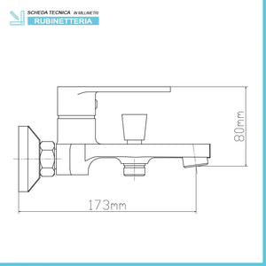 Miscelatori bagno in set lavabo bidet e vasca con duplex cromati Recta