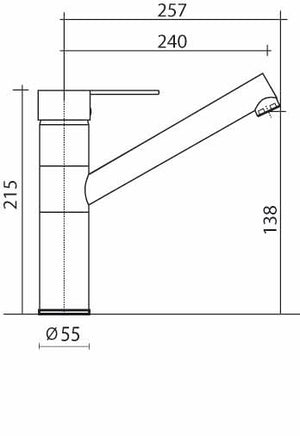 Miscelatore EASYMIX 90300 canna bassa girevole 90300MISCCRM