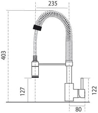 Miscelatore ACQUAMIX 9220 con molla e doccia due getti in abs 9220MISCCRM