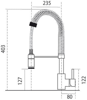 Miscelatore ACQUAMIX 9220 con molla e doccia due getti in abs 9220MISCCRM