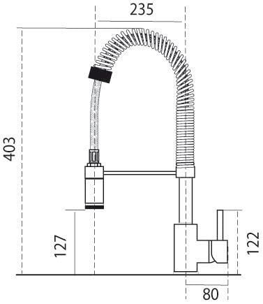 Miscelatore ACQUAMIX 9220 con molla e doccia due getti in abs 9220MISCCRM