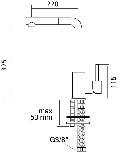 Miscelatore ACQUAMIX 9226 canna girevole e doccia estraibile 9226MISCCRM