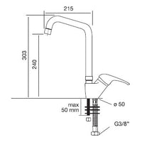 Miscelatore ACQUAMIX 9206 canna alta girevole 9206MISCCRM