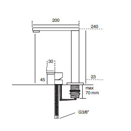 Miscelatore ACQUAMIX 9230 sottofinestra con canna piatta 9230MISCCRM