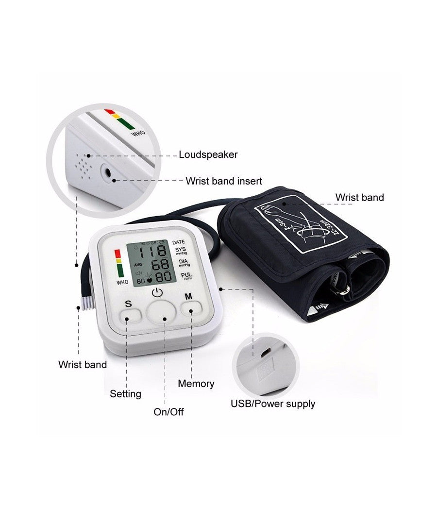 Misuratore Di Pressione Da Braccio Automatico Sfigmomanometro Aritmia         