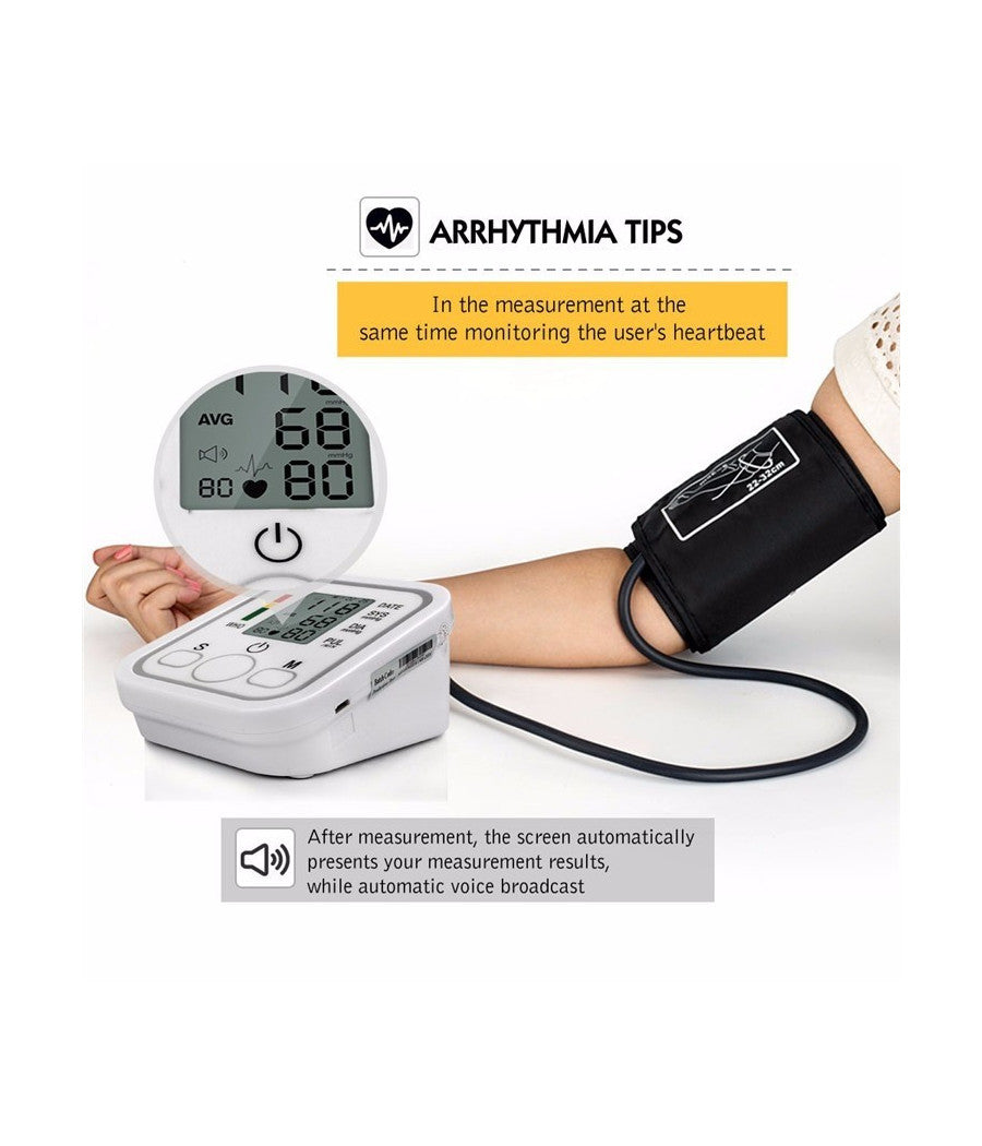 Misuratore Di Pressione Da Braccio Automatico Sfigmomanometro Aritmia         