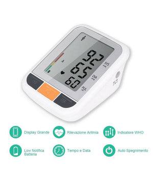 Misuratore Pressione Sanguigna Sfigmomanometro Automatico Da Braccio Aritmia         