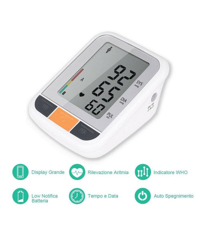 Misuratore Pressione Sanguigna Sfigmomanometro Automatico Da Braccio Aritmia         