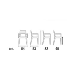 Set 4 sedie con braccioli da esterno Tortora, ZZNLF6031