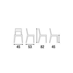 Set 4 sedie con schienale e seduta resina forata Tortora, ZZNLF6040