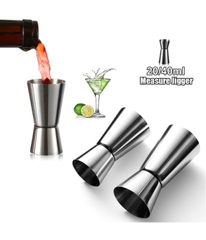 Misurino Doppio Per Cocktail 20-40 Ml Jigger Drink In Acciaio Da Bar Barman 8 Cm         