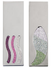 Miscelatore vasca a 4 fori con cascata ROYAL decorato con pietra di ottone cromato