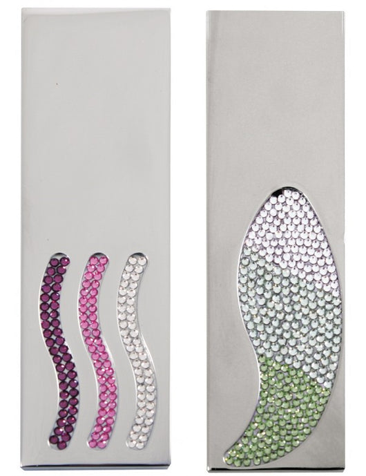 Miscelatore vasca a 4 fori con cascata ROYAL decorato con pietra di ottone cromato