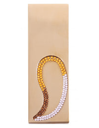 Miscelatore vasca a 4 fori con cascata ROYAL decorato con pietra in ottone placcato oro