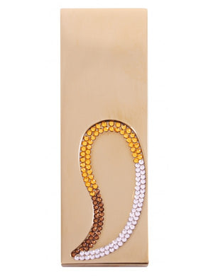 Miscelatore vasca a 4 fori con cascata ROYAL decorato con pietra in ottone placcato oro