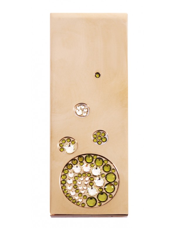 Miscelatore vasca a 4 fori con cascata ROYAL decorato con pietra in ottone placcato oro