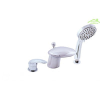 DANUBE Miscelatore vasca a cascata 3 fori con deviatore in ottone cromato