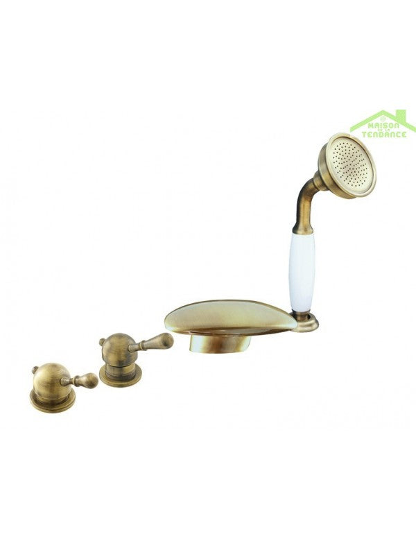 Miscelatore vasca a cascata in ottone con 4 fori