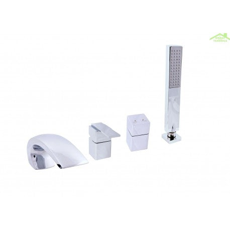 Miscelatore vasca a cascata 4 fori LOIRA ottone cromato