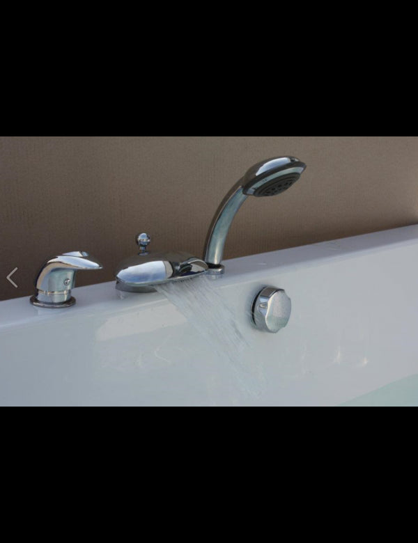 DANUBIO miscelatore vasca a cascata con deviatore a 3 fori in ottone cromato