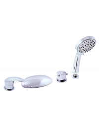 DANUBIO miscelatore vasca a cascata con deviatore a 4 fori in ottone cromato