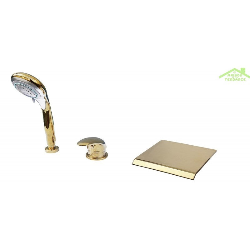 DANUBO miscelatore vasca cascata 3 fori ottone dorato