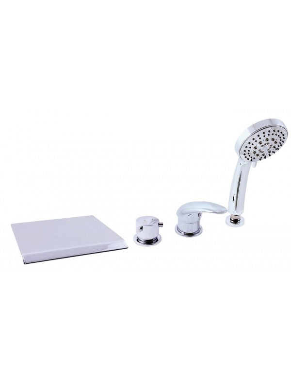 DANUBO miscelatore vasca a cascata con 4 fori in ottone cromato