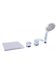DANUBO miscelatore vasca a cascata con 4 fori in ottone cromato