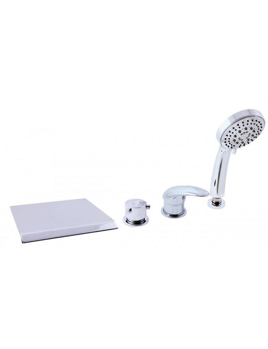 DANUBO miscelatore vasca a cascata con 4 fori in ottone cromato