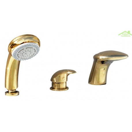 DANUBE miscelatore vasca a cascata 3 fori in ottone cromato