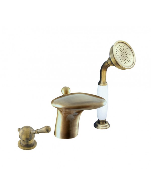 Miscelatore vasca con cascata alta LABE 3 fori in ottone