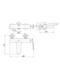 Miscelatore vasca con deviatore senza doccetta TIGRIS ottone cromato