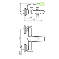 Miscelatore vasca COLORADO in ottone nero
