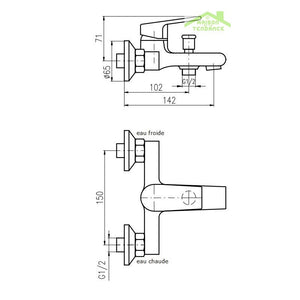 Miscelatore vasca COLORADO in ottone nero