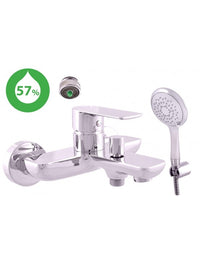 Miscelatore economico per vasca con doccetta VLTAVA in ottone cromato